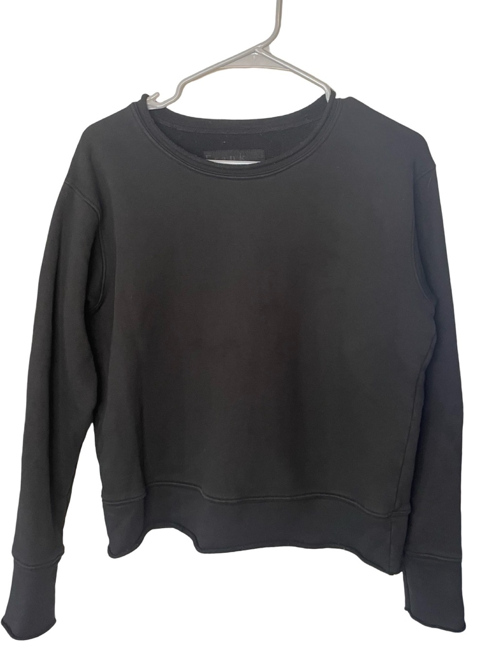 Frank & Eileen Boyfriend Crew Sweatshirt Black Medium Cotton Fleece